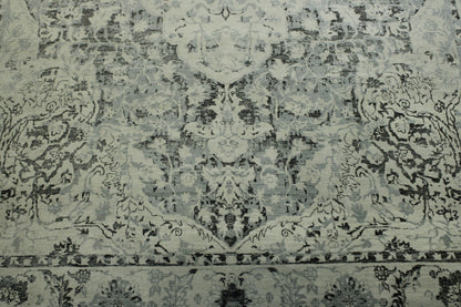 Blue 9'1" x 14'5" Transitional Grass Design Hand knotted Wool Rug - Sku: w2069