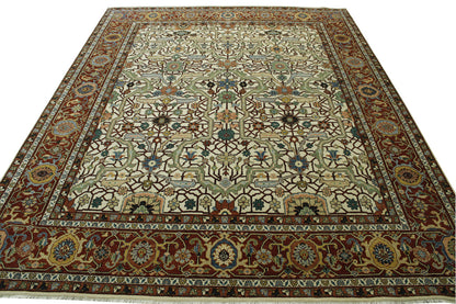 Close-up of wool pile, Blue & Beige rug