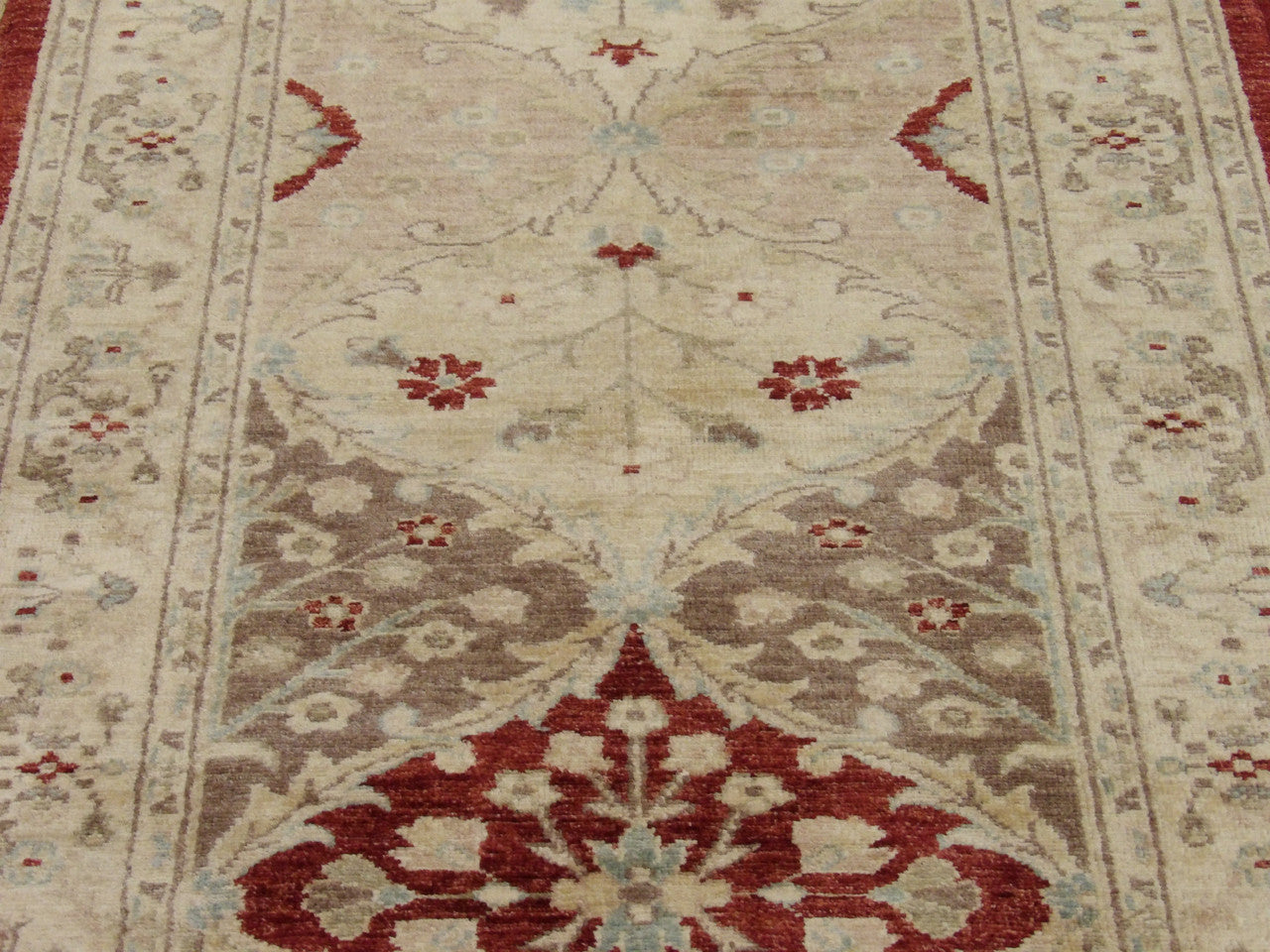 Back of Oushak Chobi Natural Dye hand-knotted rug