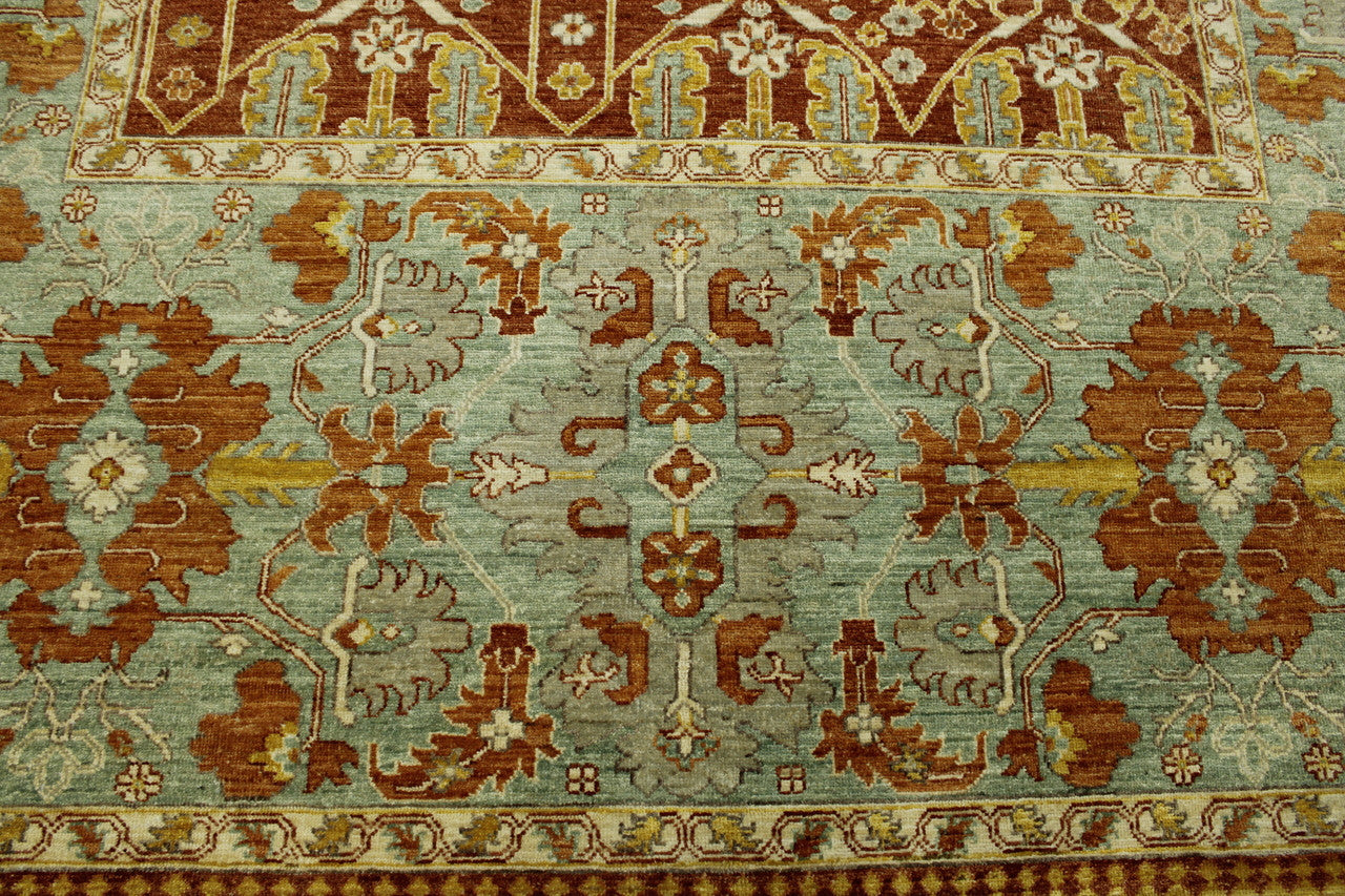 Tribal Vegetable Dye Bamiyan rug corner detail
