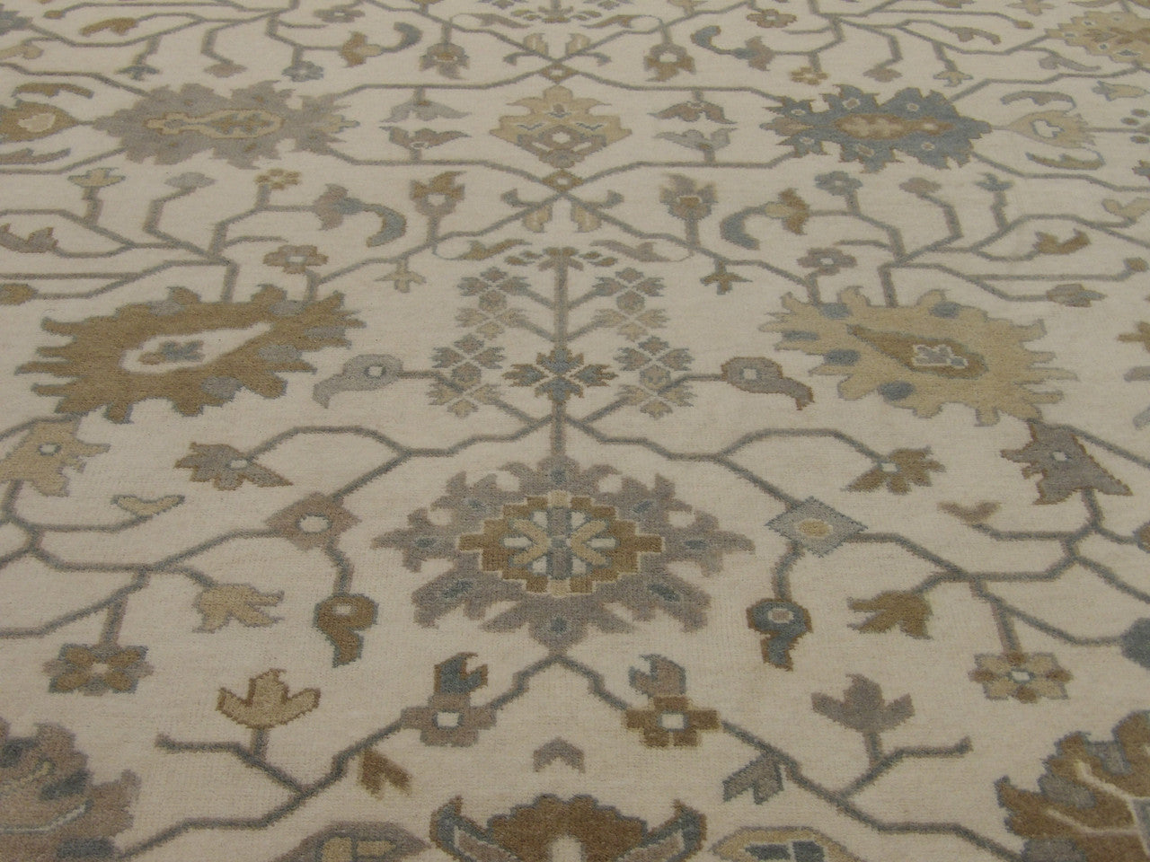 Back of Turk Oushak Natural Dye hand-knotted rug