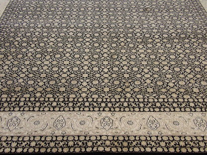 Persian Mir rug border detail, black and white
