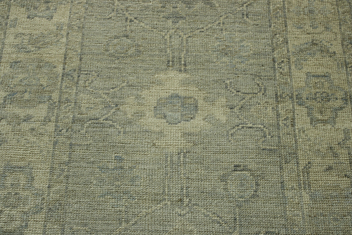 Blue Oushak Wash Chobi rug in room setting