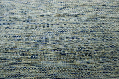 Close-up of wool pile, Blue & Beige rug
