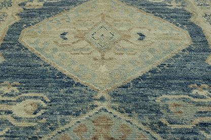 Oushak Wash Chobi rug corner detail