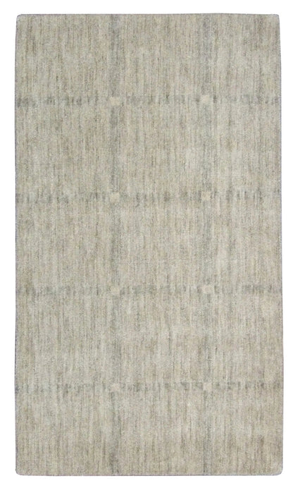 Modern Loom-Knotted hand-knotted wool rug in Green, full view