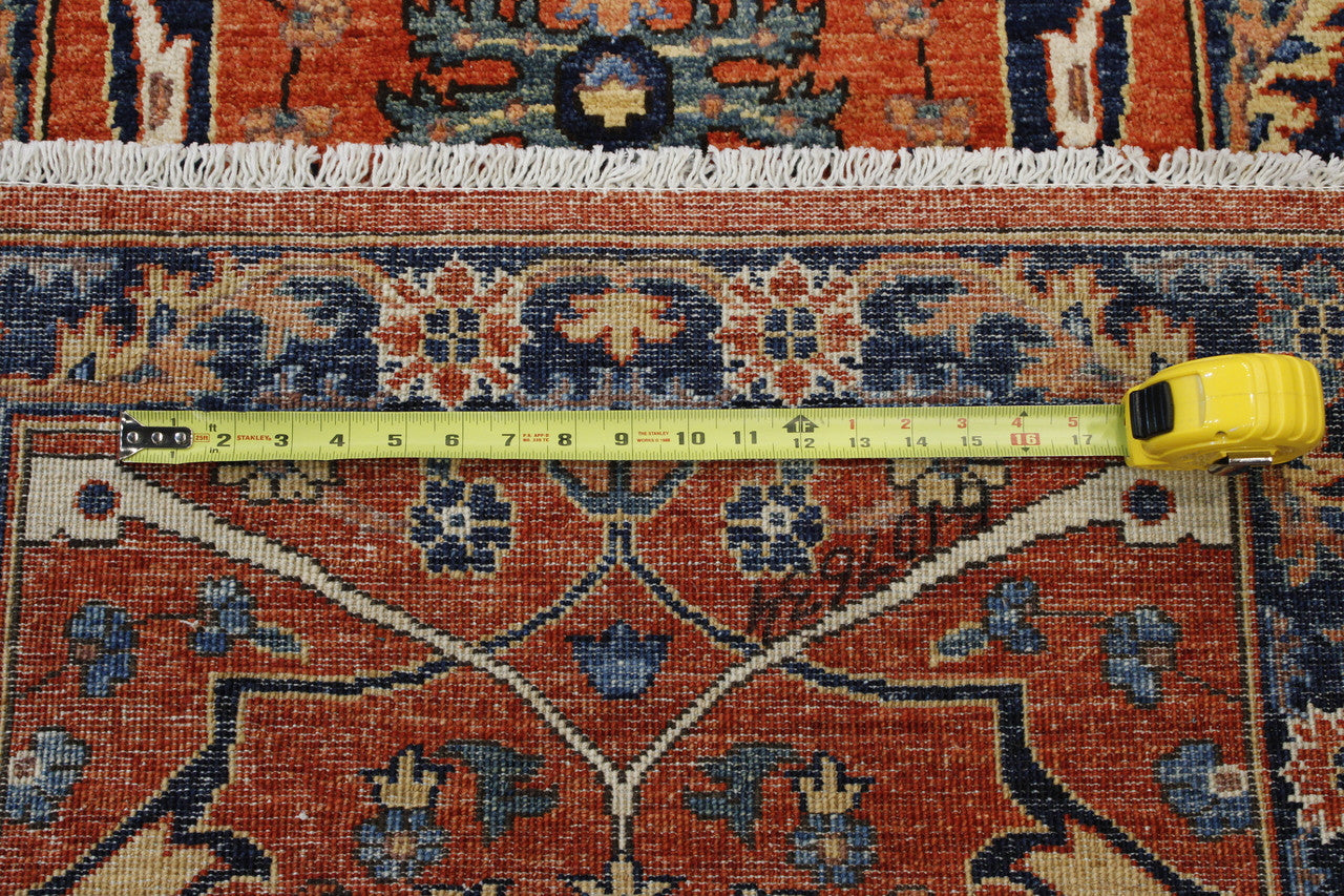 Back of Tribal Fine Sherapi hand-knotted rug