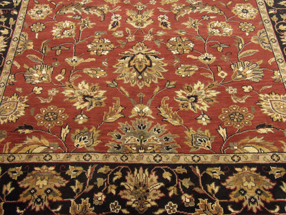 Jaipur Kashan rug border detail, black and red