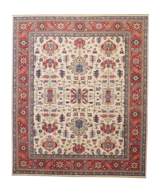 Tribal Super Kazak Wool Hand Knotted Rug 8x10 -b-106