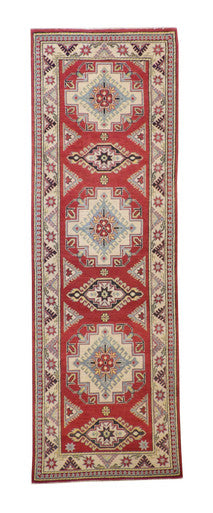 Tribal Super Kazak Wool Hand Knotted Rug 4.0X10.0 -b-146