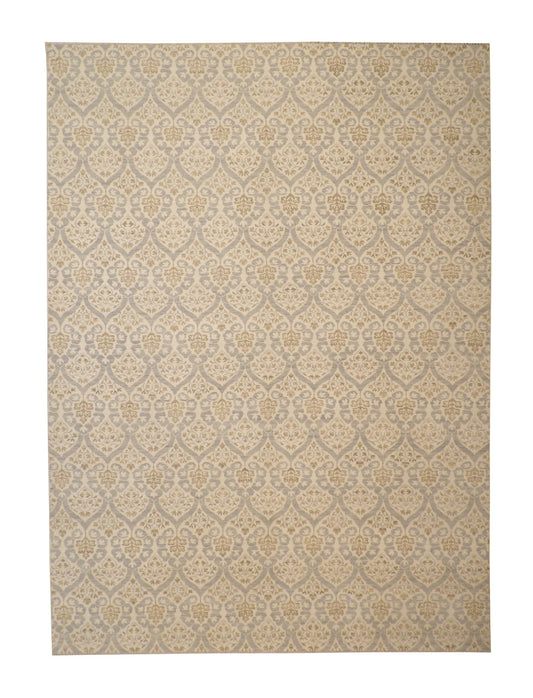 Tribal Ikat Wool Hand Knotted Rug 10.1x14.0 -b-150