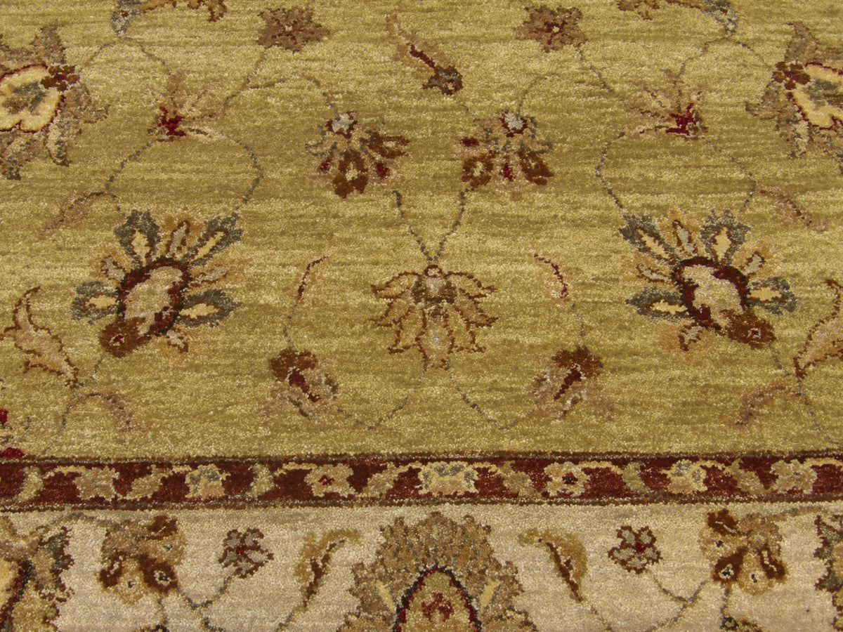 Chobie Oushak / Peshawar hand-knotted wool rug in Green, 6'0" x 9'0", SKU W897