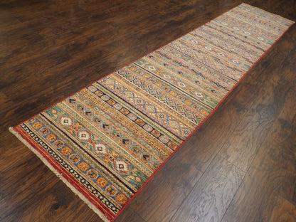Khorjin pattern detail, natural dye runner