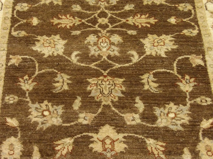 Kashan Oushak / Peshawar hand-knotted wool runner in Brown, 2'9" x 15'10", SKU W1160