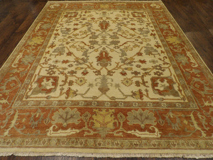Turk Oushak Natural Dye rug corner detail