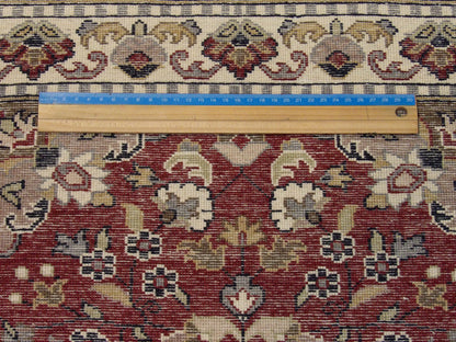 Beige & Red Pak Persian Fine Tabriz rug in room setting