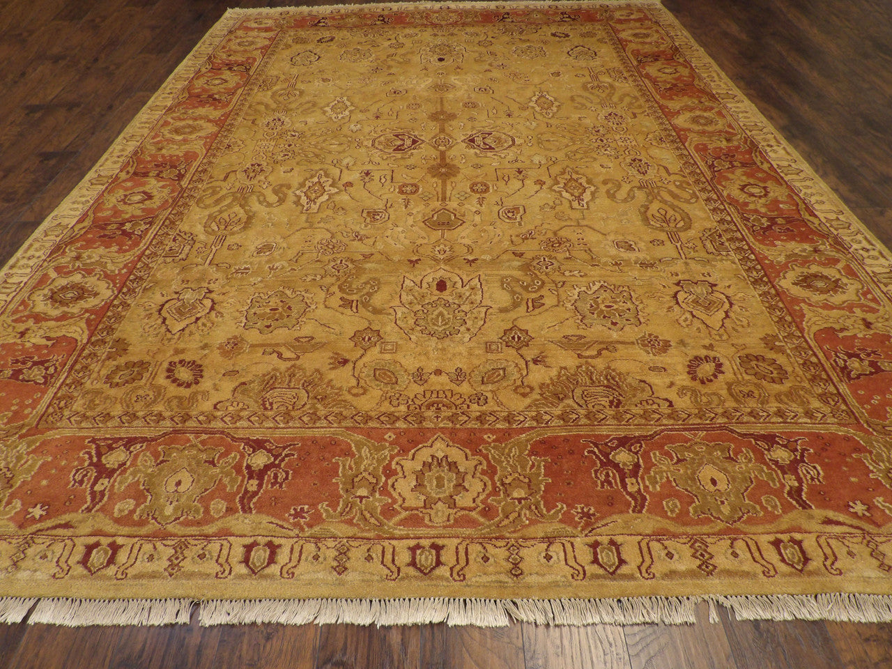 Back of Agra Ziegler hand-knotted rug