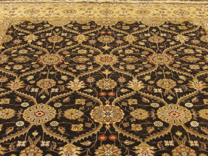 Back of Persian Mashad hand-knotted rug