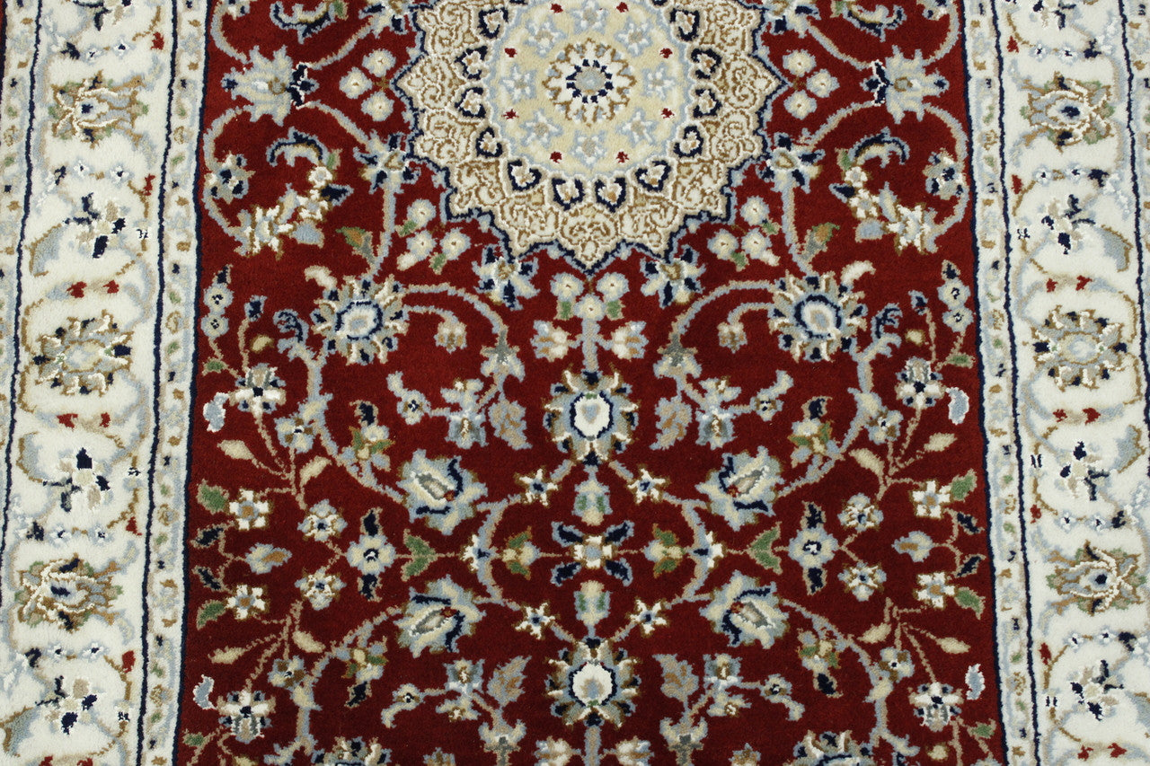 Back of Traditional Fine Nain hand-knotted rug