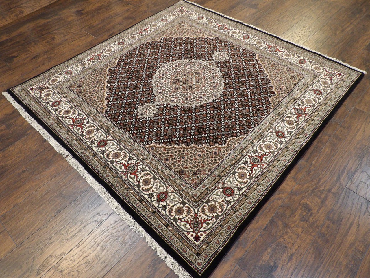 Full view of Fine Persian Mahi Tabriz rug