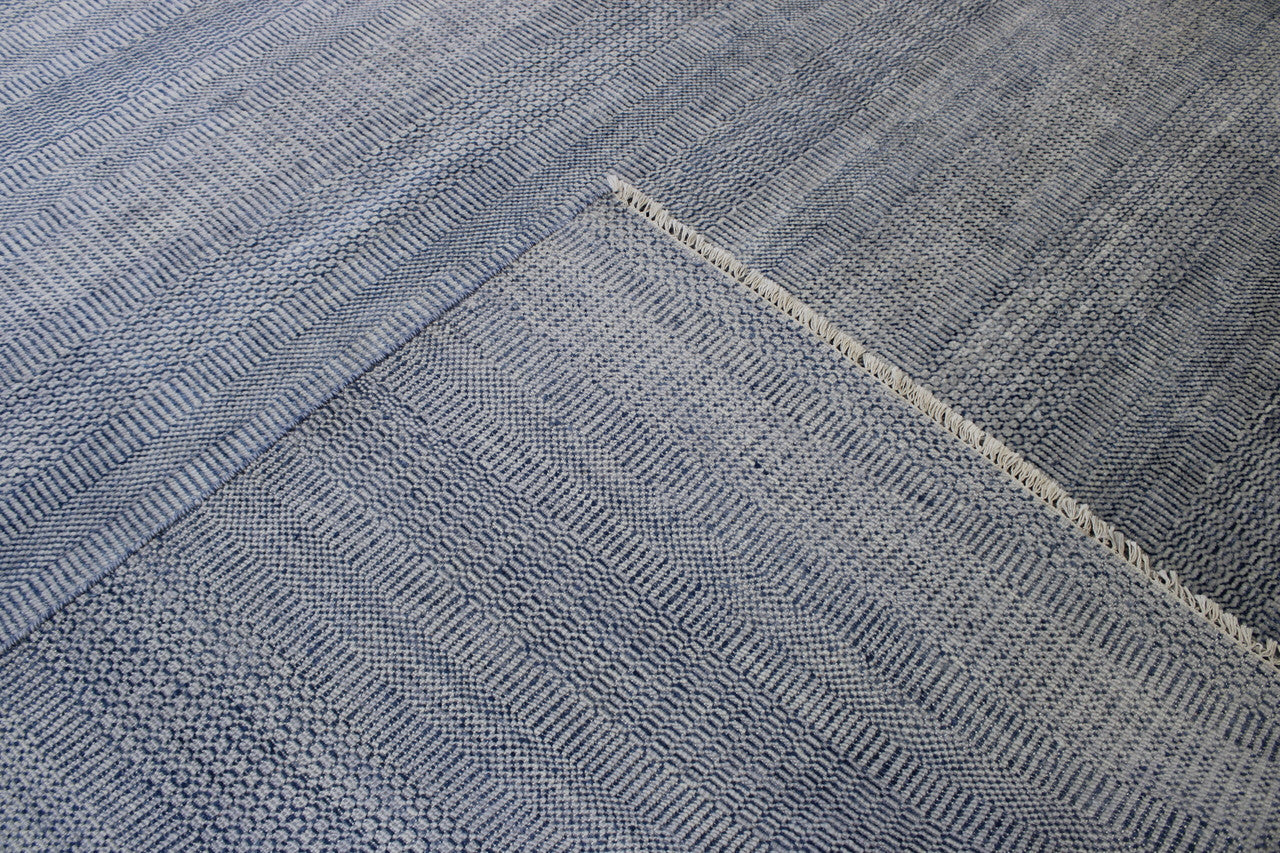 Back of Modern Grass Design hand-knotted rug