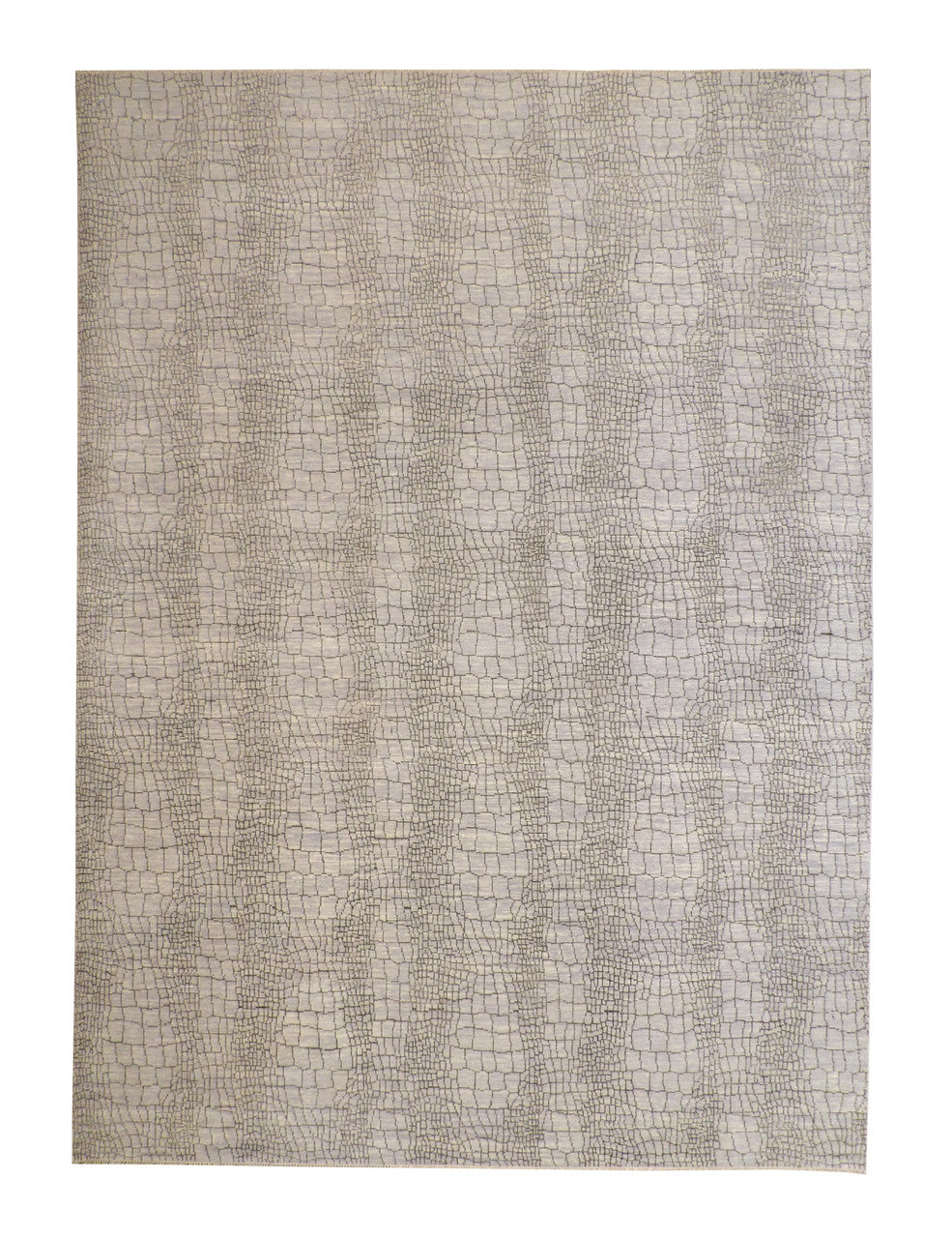Modern Eggshell Design hand-knotted wool rug in Brown & Gray, full view