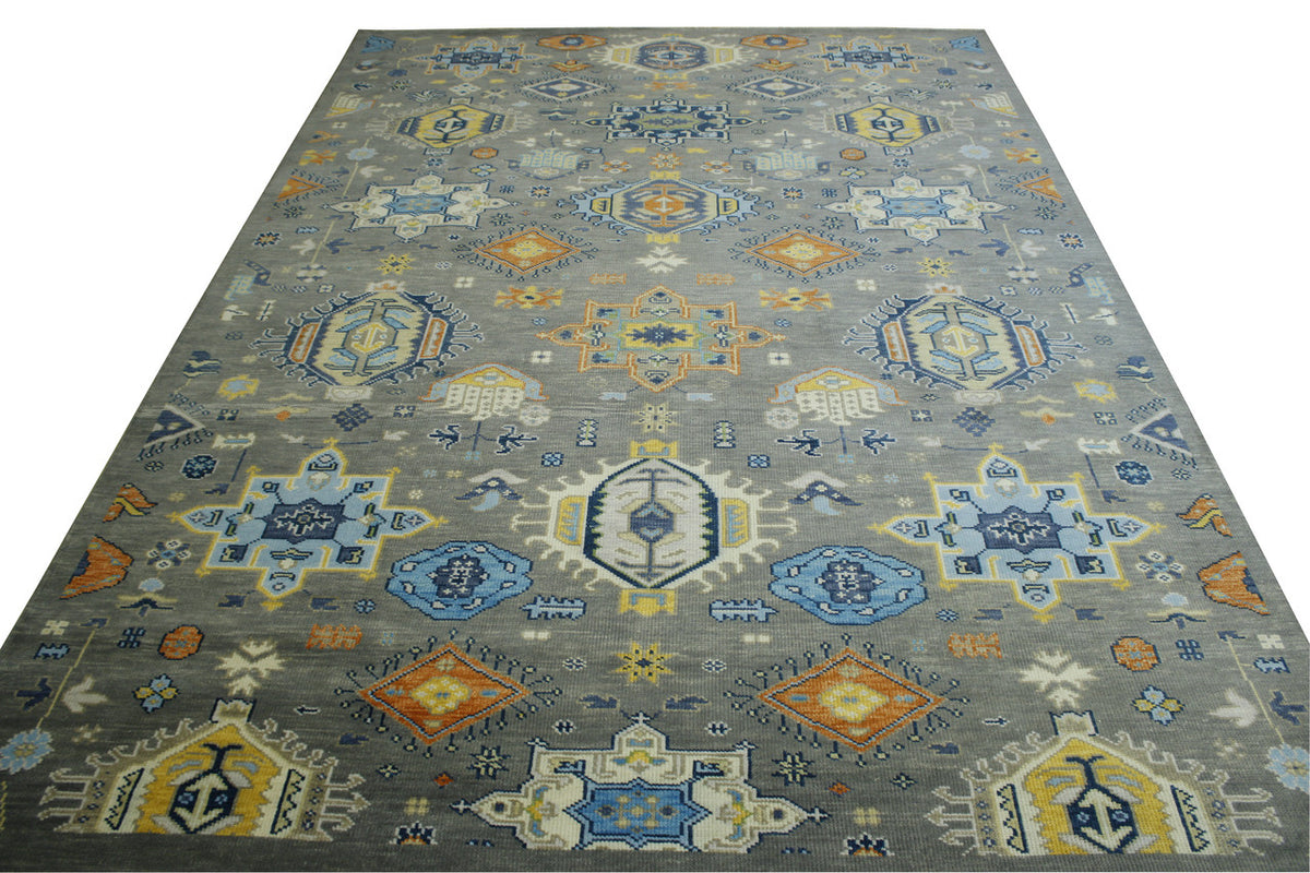 Full view of Oushak Ziegler Kazak rug