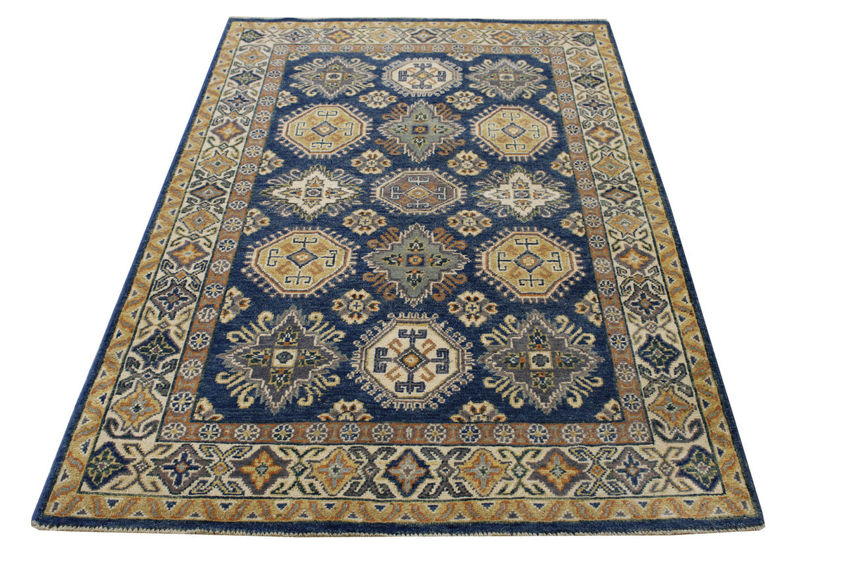 Close-up of wool pile, Blue rug