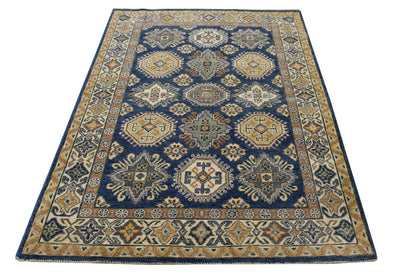Close-up of wool pile, Blue rug