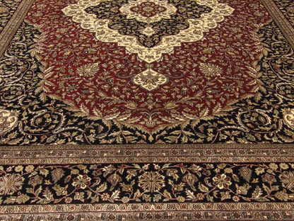 Fine Persian Tabriz rug corner detail
