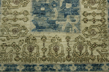 Close-up of wool pile, Blue rug