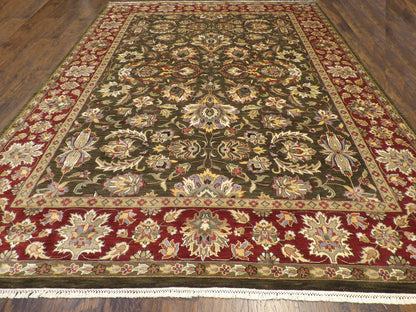 Close-up of wool-silk sheen on Jaipur Kashan rug