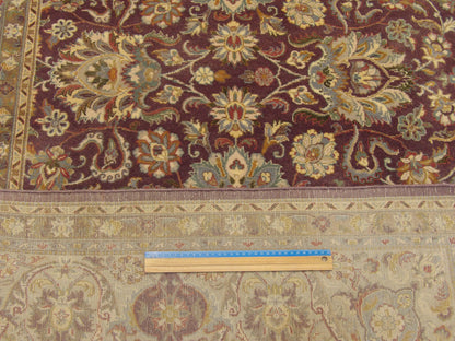 Gray & Red Fine Pak Persian Kashan rug in room setting