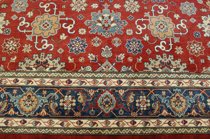 Back of Tribal Super Kazak hand-knotted rug