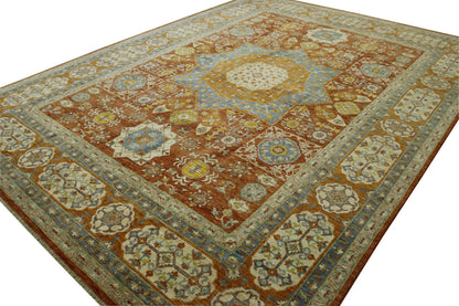 Tribal Vegetable Dye Bamiyan rug border detail