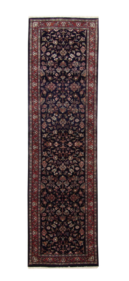 Traditional Fine Heraki hand-knotted wool rug in Blue, full view