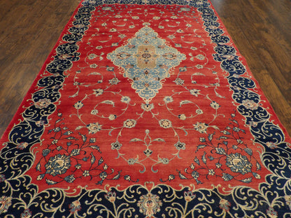 Close-up of wool pile, Blue & Red rug