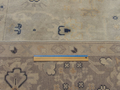 Gray Turk Oushak Vegetable Dye Wash rug in room setting