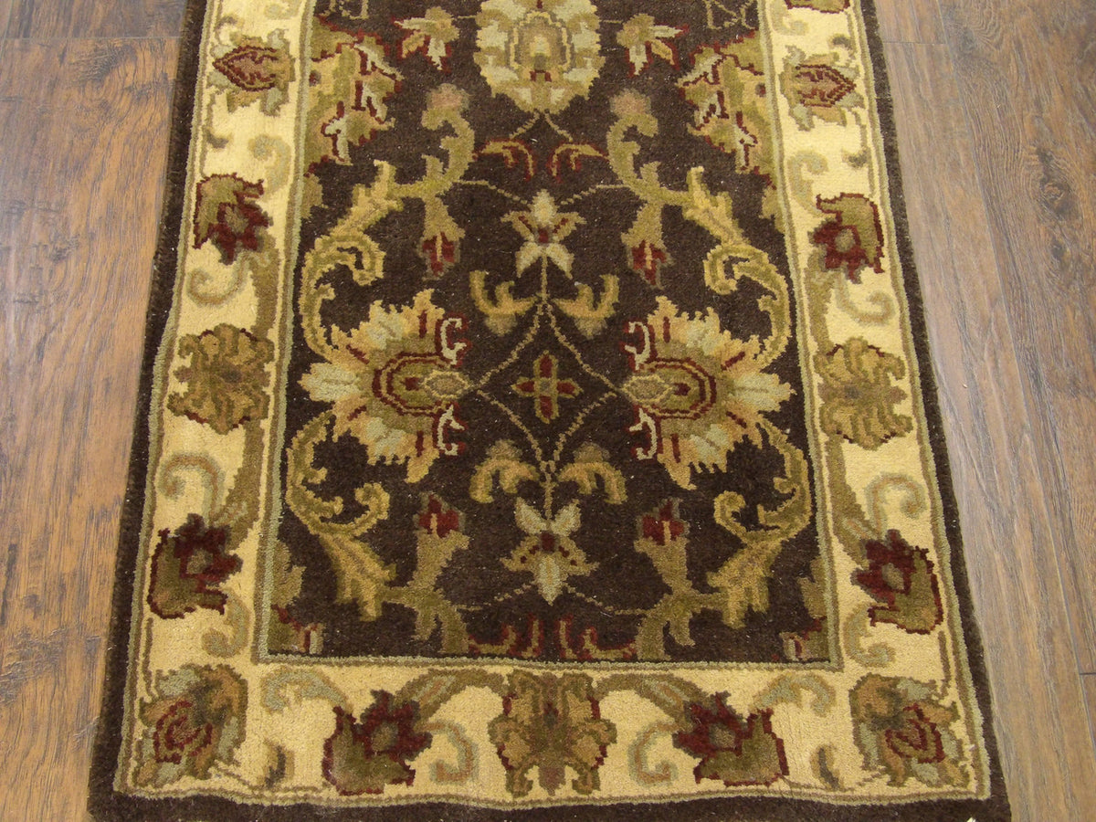 Jaipur Kashan Thick Pile Antique Wash rug border detail