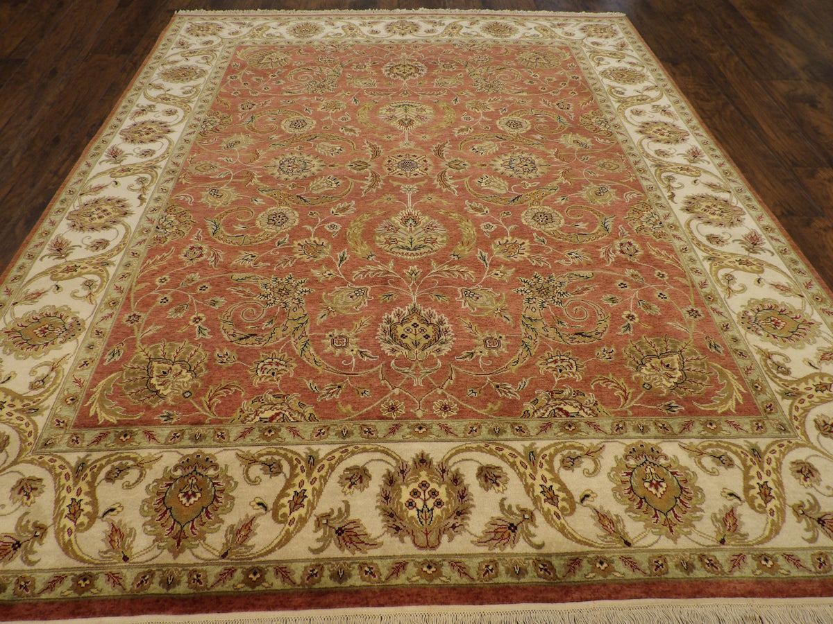 Close-up of wool pile, Brown & Beige rug