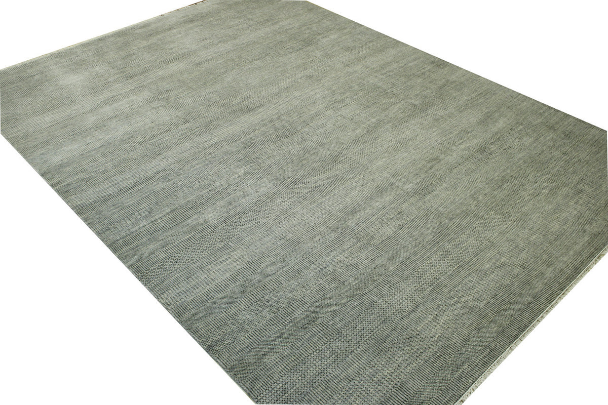 Close-up of wool pile, Gray & Beige rug