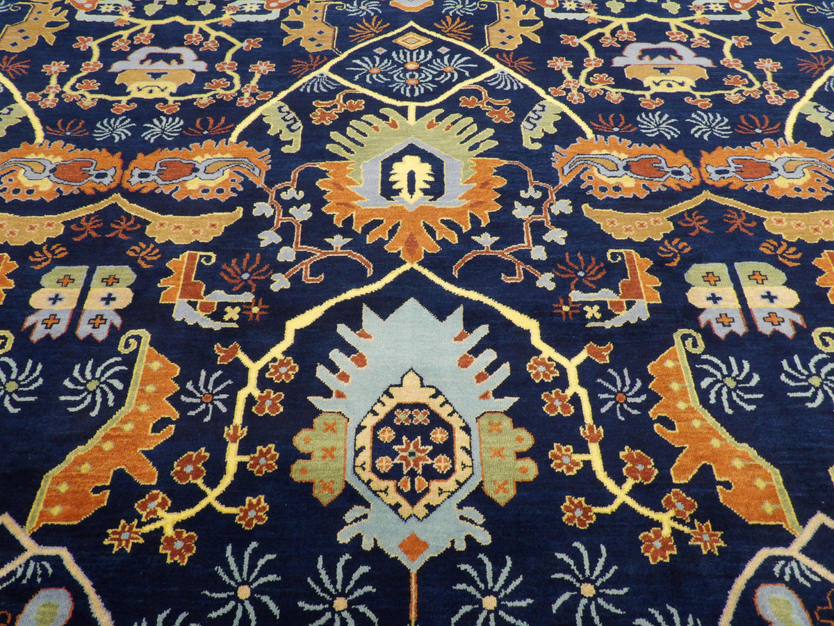 Colorful Modern Rich Ziegler Design rug border detail