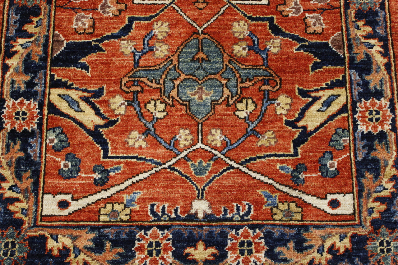 Tribal Fine Sherapi rug border detail