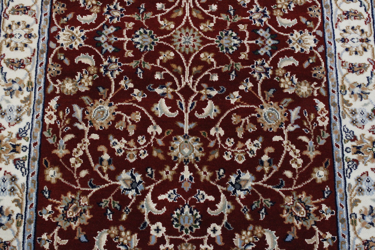 Back of Traditional Fine Nain Design hand-knotted rug