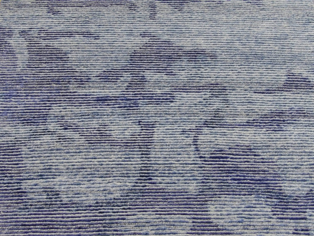 Back of Modern Silky Abstract hand-knotted rug