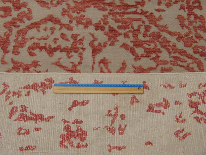 Beige & Red Modern Broken High Low rug in room setting