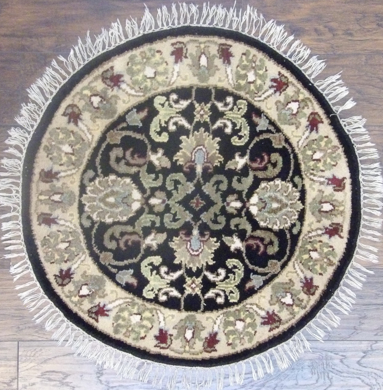 Persian Kashan hand-knotted wool rug in Blue & Beige, full view