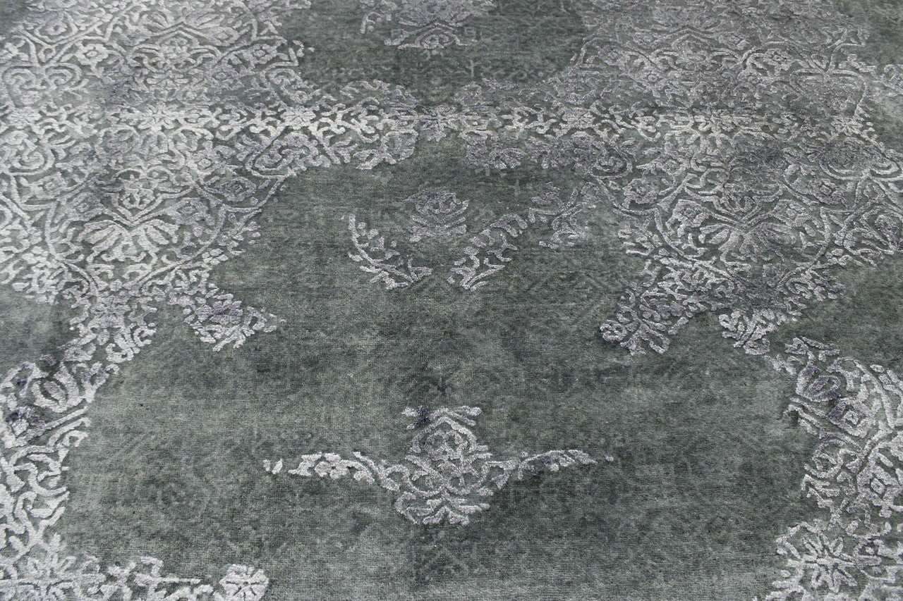 Back of Modern Abstract Broken Design hand-knotted rug