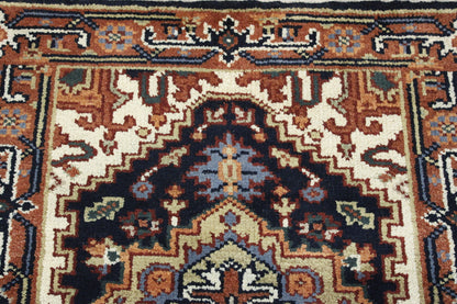 Traditional Heriz rug border detail