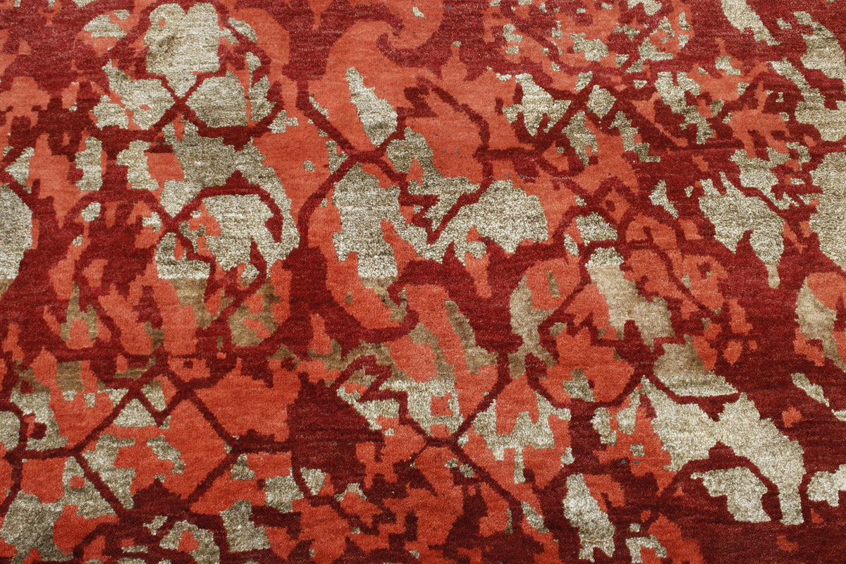 Back of Modern Abstract Design hand-knotted rug